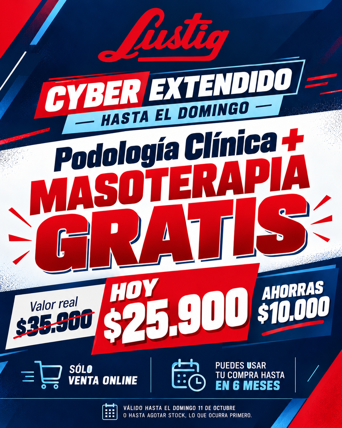 Podología Clínica + Masoterapia GRATIS en Lustig Vitacura